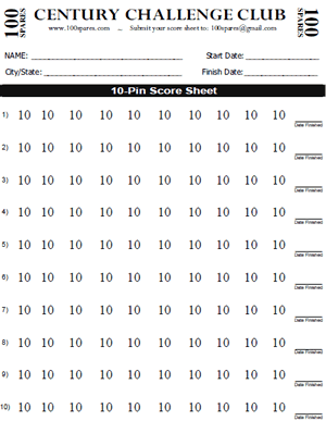 Click here for the 100 Spares 10-Pin score sheet